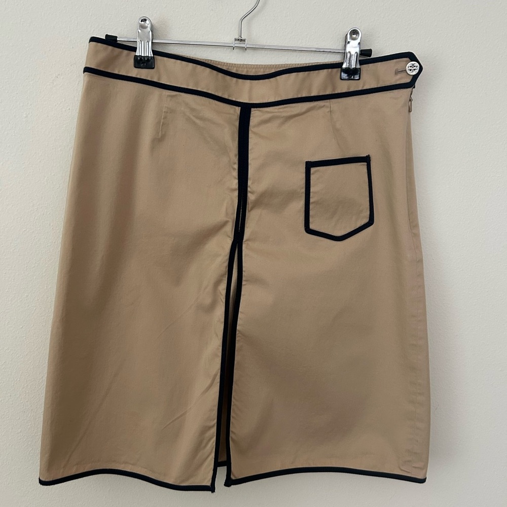 Tory Burch Beige Skirt with Navy Piping